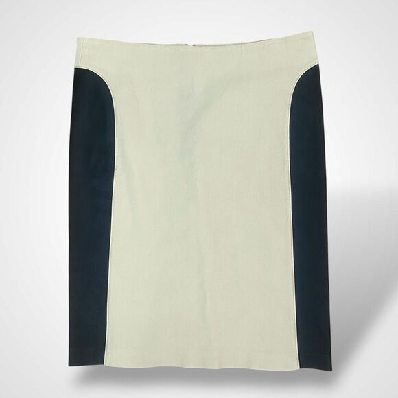 Monika Chiang Real Leather Skirt Women Size L Beige Business Casual Knee Length - Picture 5 of 10